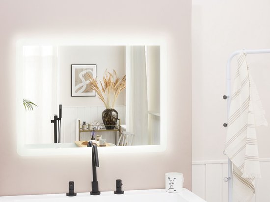 Beliani CORROY - Miroir LED- Argent - Glas