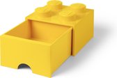 LEGO Brick 4 Opbergbox met lade - Geel - 4.6 L - 25x25x18cm - Kunststof