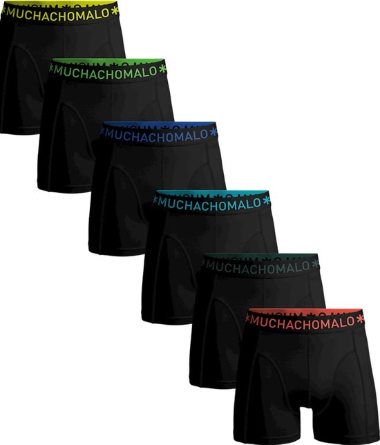 Muchachomalo 6-pack boxershorts heren – Elastisch katoen – Zachte waistband – Effen kleuren