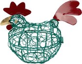 Egg basket metal chicken blue - 20x15x11 cm - India - Sarana - Fairtrade