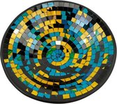 Sarana - Schaal - Mozaiek - Blauw Geel - 36x36x10cm - Indonesie - Fairtrade