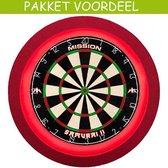 Dartbord met Verlichting Voordeelpakket (Rood) + Mission Samurai 2 + Lena DeLuxe