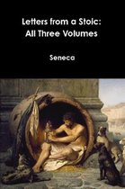 Boekomslag met de titel "Letters from a Stoic: All Three Volumes" en "Seneca". Afbeelding van een man in een kruik met honden.
