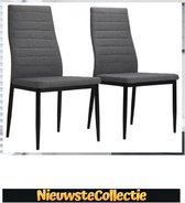 SALE!! - Stoel - 2 stuks - Stoelen - Eetkamer- Lichtgrijs - Stof - Design - modern - Nieuwste Collectie