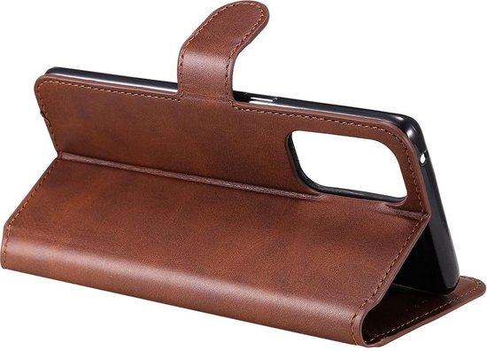 Oppo Find X3 Lite - Bookcase Marron - Etui portefeuille avec protecteur d'écran en Glas 1 pièce