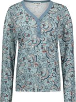 CYELL PAISLEY ELEGANCE Dames Pyjamashirt Lange Mouw - Paisley Blauw - Maat 36