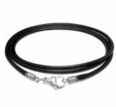 Basis luxe-koord ketting-Zwart-50 cm-2.5 mm- Ketting zonder hanger-Charme Bijoux