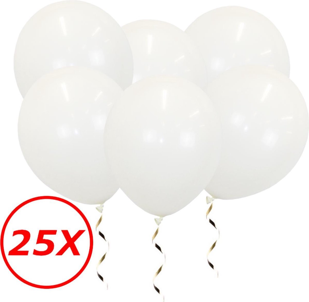 Witte Ballonnen Verjaardag Versiering Witte Helium Ballonnen Bruiloft Feest Versiering EK WK Koningsdag Wit 25 Stuks - BTH