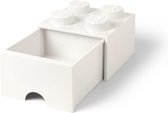 LEGO Brick 4 Opbergbox met Lade - Wit - 4.6 L - 25x25x18cm - Kunststof