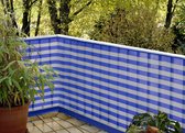 Balkondoek | Wit - blauw | 6 meter x 0,75 meter | Balkonscherm