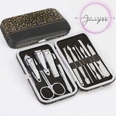 Manicure set van 12 stuks – Professionele pedicure tool – Nagelkit - Verzorgingsset – PU lederen Etui – Ideaal voor reizen – Nagelset - Mee-eters verwijderpincet