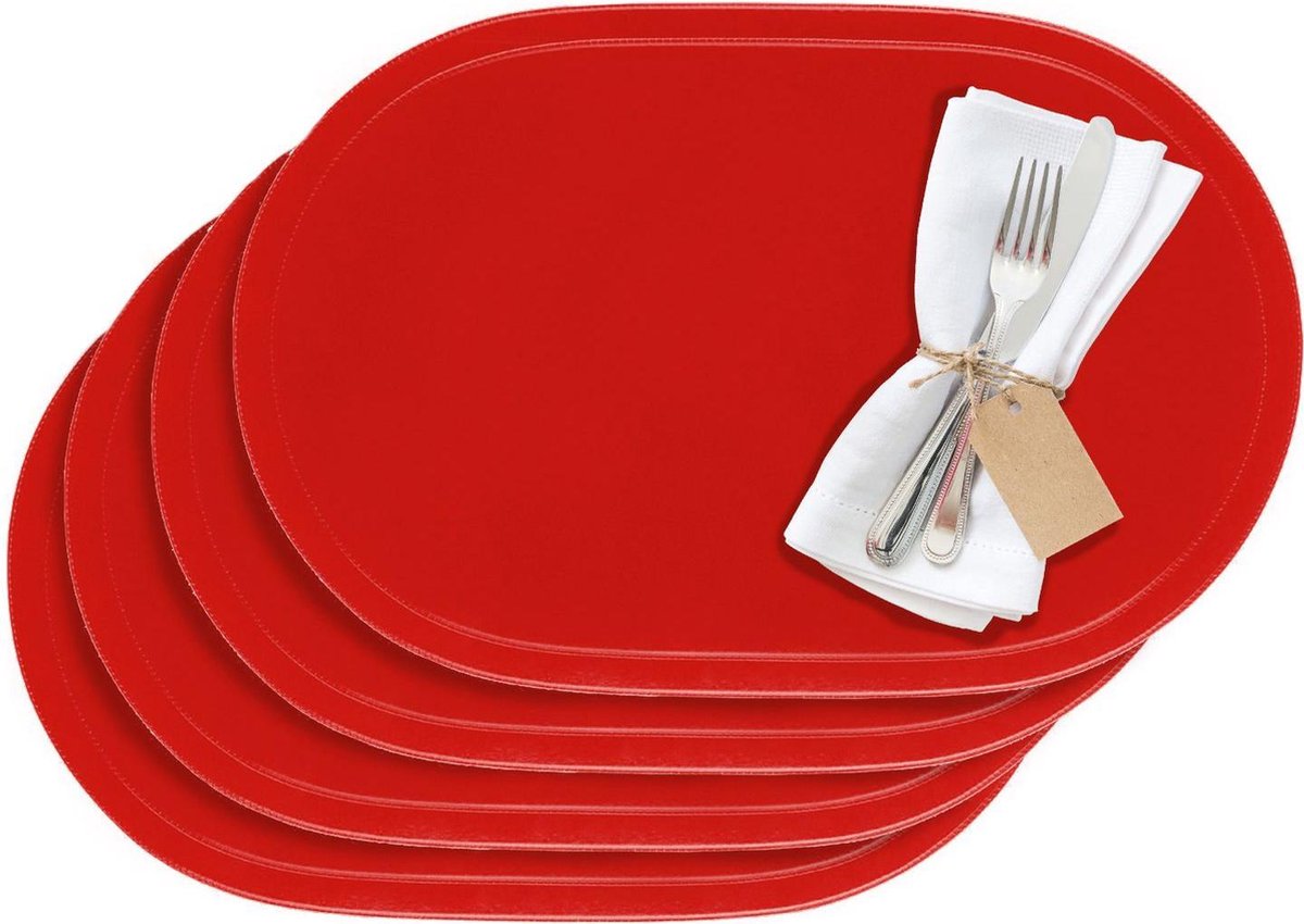 Westmark Set van 4 placemats, 45,5 x 29 cm, vinyl, rood, Saleen-collectie: Fun