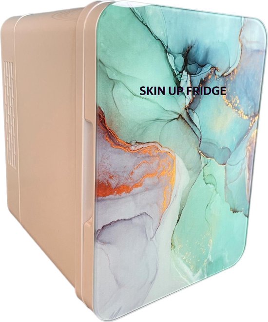 Koelkast: Skin up fridge- Skincare fridge - Mini fridge -Makeup - Organizer- 4L- BLUE MARBLE, van het merk Skinup fridge