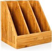 Blumfeldt staande opbergbox voor je bureau - 3 vakken -  26,5 x 28 x 30 cm - bamboe