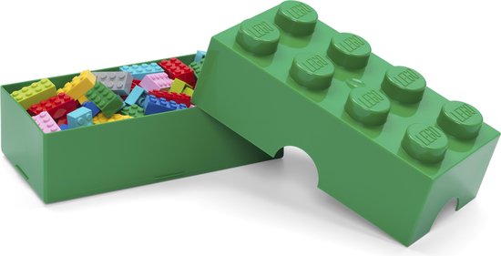 LEGO Bread Bin / Snack Box - Classic Brick 8 - Vert - 95 ML - 20x10x7,3cm - Plastique