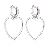 Oorbellen dames | oorhangers dames | oorhangers met hartje | hart oorbellen | zilver 925 30 mm | cadeau voor vrouwen | valentijn cadeautje voor haar | valentijn |