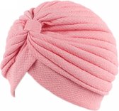 Tulband - Head wrap - Chemo muts – Haarband Damesmutsen - Tulband cap - Hoofddeksel - Beanie- Hoofddoek - Muts - Licht roze - Hijab - Slaapmuts - Hoofdwear