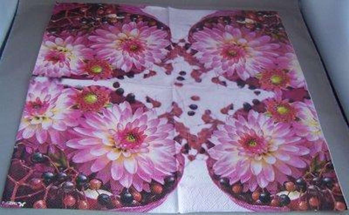 Stewo lunch servetten - roze bloemen