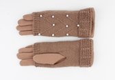 Indini - Handschoenen - Winter - Handschoen - Bruin met Afneembare Vingerloze Handschoen - Dubbel