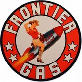 Frontier Gas Rocket Girl Zwaar Metalen Bord - 36 cm