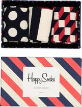 Bol.com Happy Socks Classic Stripe Gift Box - rood - wit en blauwe sokken - Unisex - Maat: 41-46 aanbieding