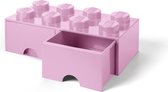LEGO Brick 8 Opbergbox met 2 lades - licht Paars - 9.2 L - 50x25x18cm - Kunststof