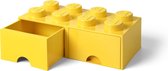 LEGO Brick 8 Opbergbox met 2 lades - Geel - 9.2 L - 50x25x18cm - Kunststof
