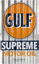 GULF Supreme Motor Oil. Aluminium wandbord 29 x 46 cm.