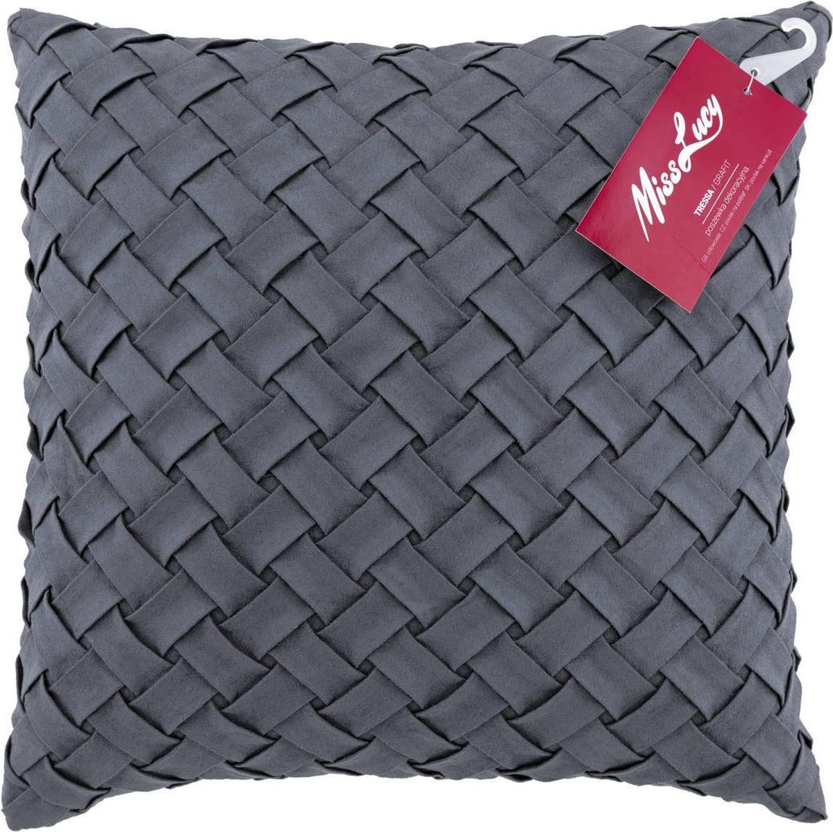 Miss Lucy - Tressa - Kussenhoes – Kussensloop – Sierkussen – Sierkussenhoes – 40 x 40 cm - grijs
