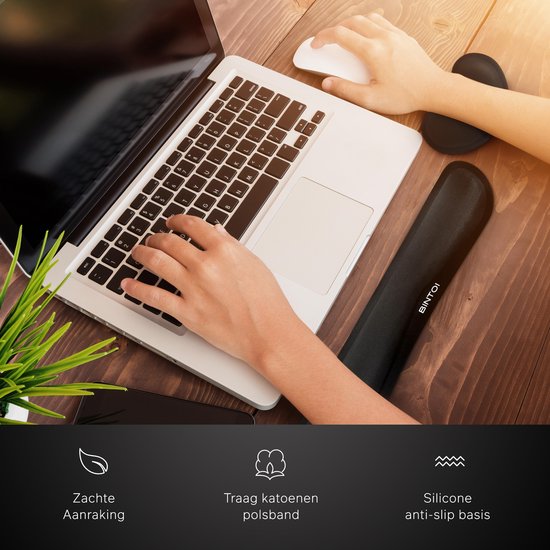 3 in 1 cloud ergonomisch toetsenbord polssteun&muismat&onderzetter set,huidvriendelijk PU-leer,antislip rubberen basis en traagschuim,eenvoudig typen en pijnverlichting,voor gaming,kantoor-blauw wit