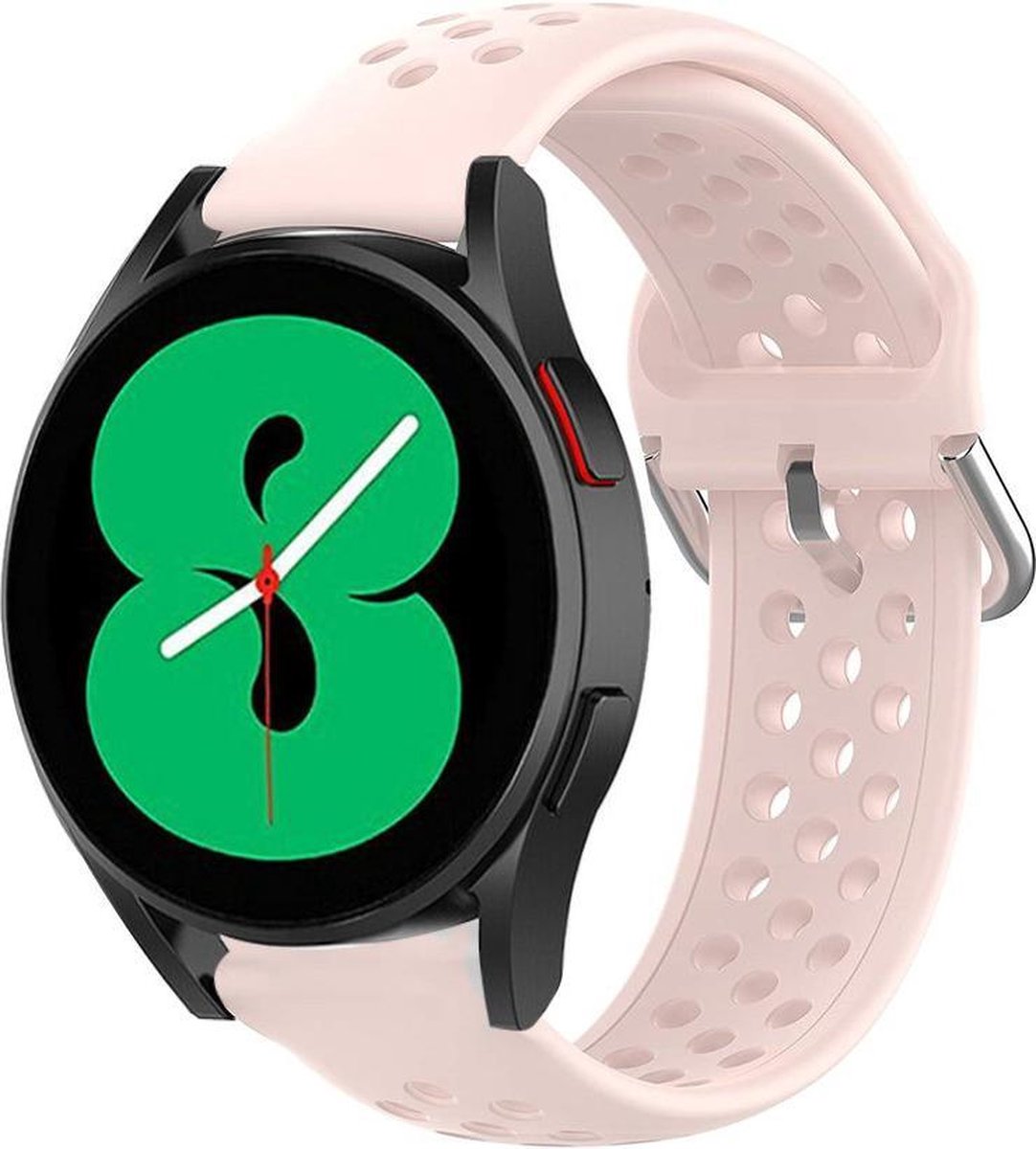 Strap-t Siliconen bandje met ventilatiegaatjes - geschikt voor Samsung Galaxy Watch 7 (40 & 44mm) / Galaxy Watch 6 (Classic) / Galaxy Watch 5 / 5 Pro / Watch 4 / 4 Classic / Watch FE - horlogebandje voor Galaxy Watch 4-5-6 alle varianten - roze