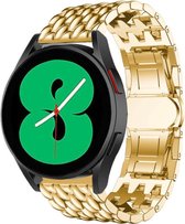 Strap-it Samsung Galaxy Watch 4 - 40mm stalen draak bandje - goud