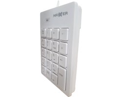 USB Numeriek Toetsenbord - Cijfertoetsenbord - Slank Design - Geschikt voor o.a. PC, Laptop, Notebook, Desktop - Wit