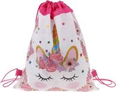 Unicorn rugzak - KLEINE UNICORN GYMTAS van heerlijk zacht papierachtige stof - UNICORN regenboog rugzak - Unicorn tas 34 cm x 27 cm - Eenhoorn Gymtas - Eenhoorn rugzak