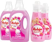 Robijn Pink sensation combo wasmiddel 2x1,1L + 2x750ml wasverzachter