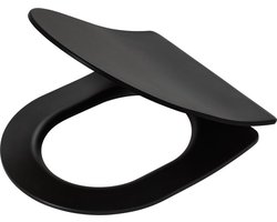 Tiger Tune Zwart / RVS geborsteld - WC Bril - D-vorm - Zwart