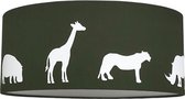 Plafondlamp Roozje - Jungle dieren silhouette groen wit - 35cm