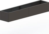 MySteel Gepoedercoat staal plantenbak Texas xxl 2400x500 Inclusief Bodemplaat - Kleur: RAL7016 (antraciet grijs) - Hoogte: 600mm