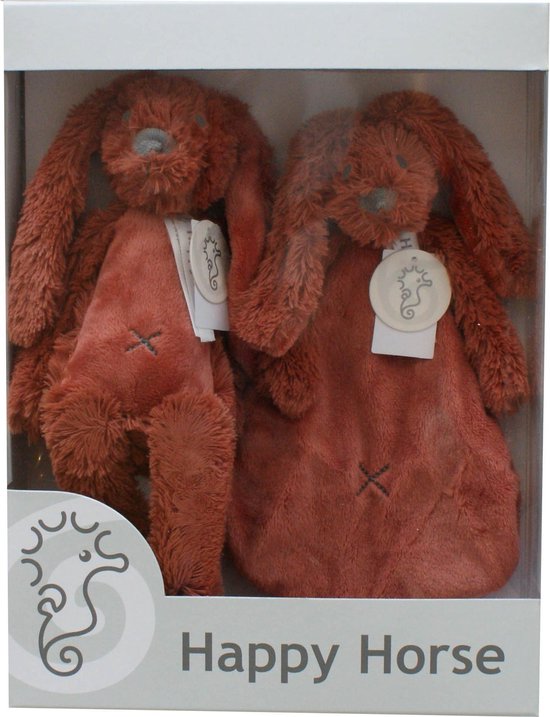 Doudou Lapin Richie Rusty Happy Horse 25 Cm | Peluche Douce En Polyester Pour Enfants