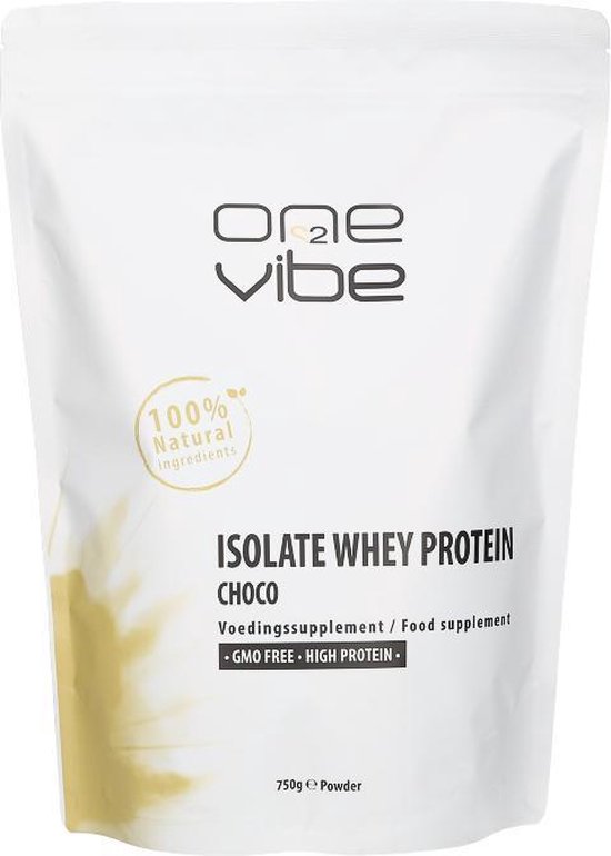 One2Vibe - Whey Protein Isolate - 100% Natuurlijk - Chocola - Proteine Poeder - Protein Shake - 750 gram