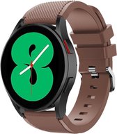 Strap-it Siliconen bandje - gechikt voor Samsung Galaxy Watch 6 / 6 Classic / Watch 5 / 5 Pro / Watch 4 / 4 Classic - siliconen horlogeband geschikt voor Galaxy Watch 4-5-6 alle varianten - bruin