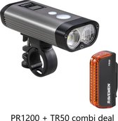 Ravemen Fietsverlichtings Set LS25 combi (PR1200 koplamp + TR50 achterlicht ) - USB Oplaadbaar - Voorlicht en Achterlicht Fietslamp - Waterdicht Fietslicht