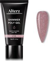 Alterz Polygel Shimmer Rose Gold - Polygel nagels - Polygel kleuren - Pink - Gold - Shimmer - Glitter - 30ml