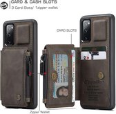 CASEME Telefoonhoesje Geschikt voor Samsung Galaxy S20 FE - Hoesje met Portemonnee - Coffee