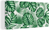 Canvas Schilderij Tropisch - Jungle - Bladeren - 40x20 cm - Wanddecoratie