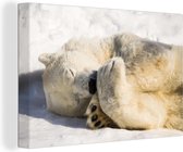 Toile Peinture Ours Polaire - Neige - Sommeil - 180x120 cm - Décoration murale XXL