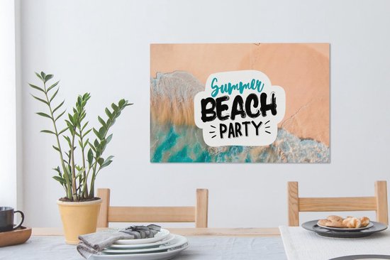 Toile Peinture Été - Plage - Proverbes - 60x40 cm - Décoration murale