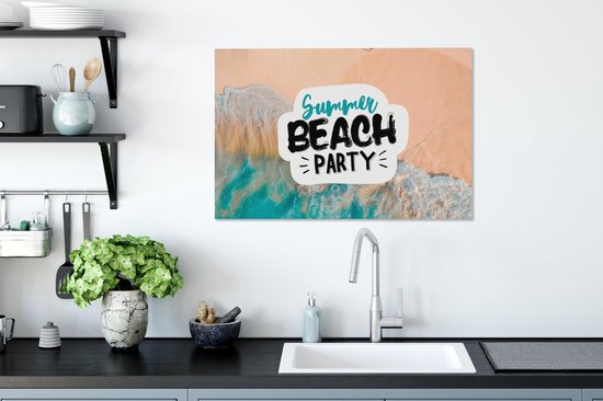 Toile Peinture Été - Plage - Proverbes - 60x40 cm - Décoration murale