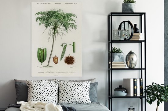 Tableau sur toile 90x140 cm - Décoration murale Arbre - Vintage - Graines - Décoration murale salon - Décoration chambre - Accessoires chambre - Peintures