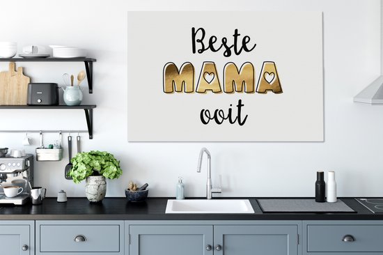 Toile Peinture Proverbes - Maman - Best mommy ever - Citations - 140x90 cm - Décoration murale
